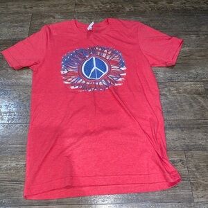 Women’s patriotic peace sunflower graphic tee - unisex medium